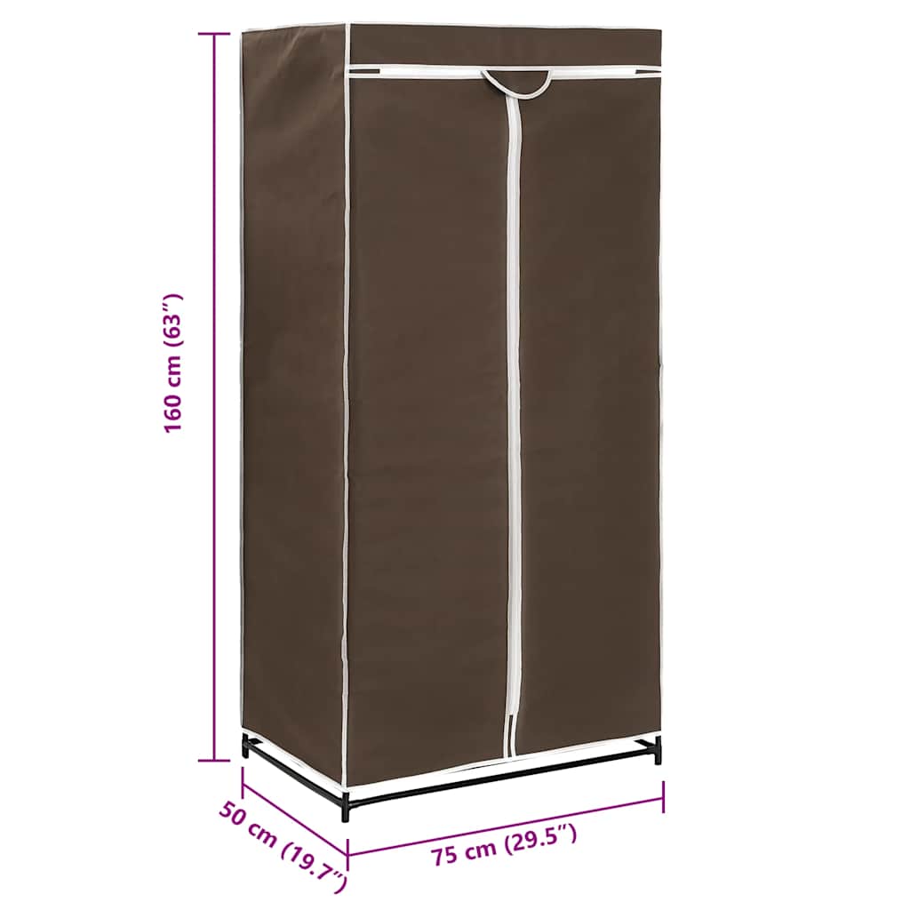klædeskab 2 stk. 75 x 50 x 160 cm brun