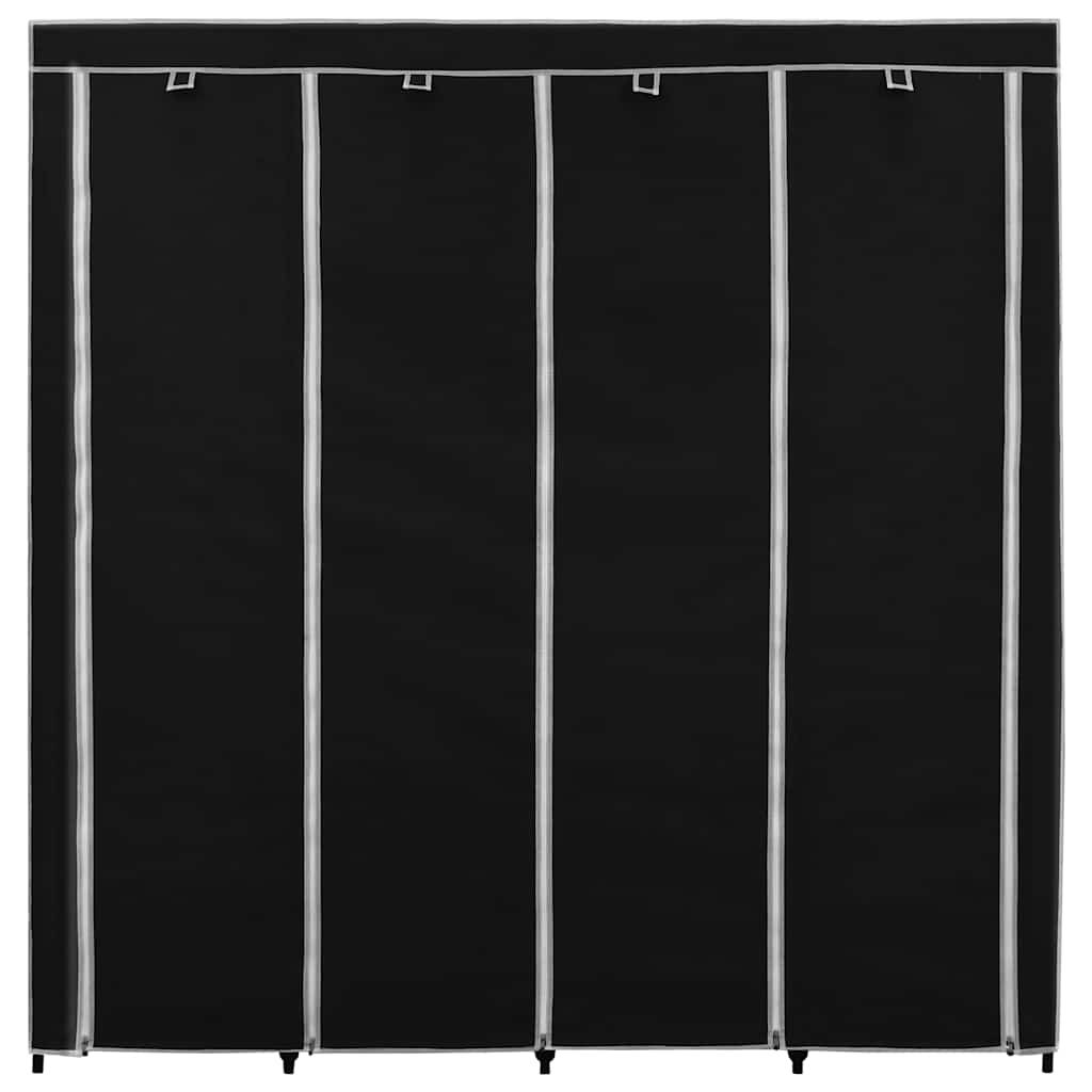 klædeskab med 4 rum 175 x 45 x 170 cm sort