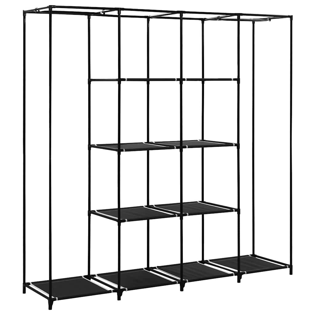 klædeskab med 4 rum 175 x 45 x 170 cm sort