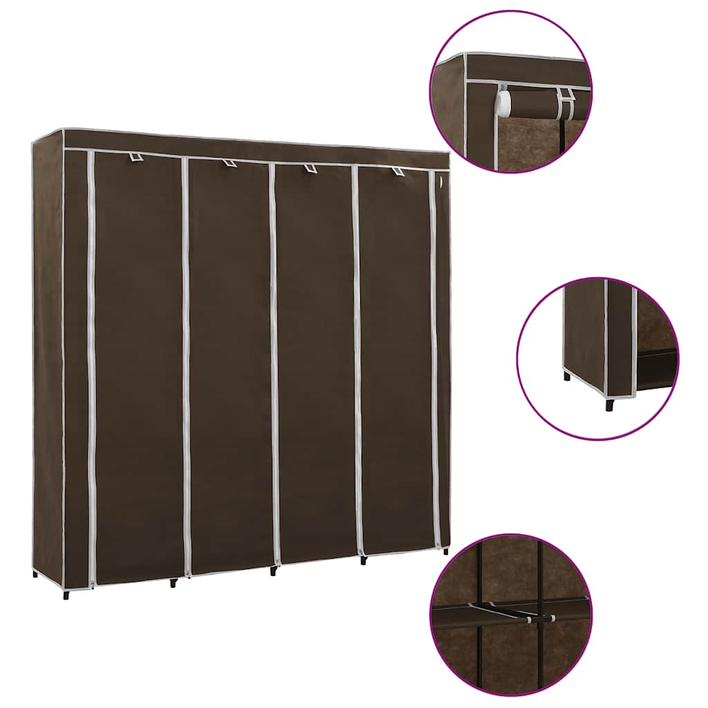 klædeskab med 4 rum 175 x 45 x 170 cm brun
