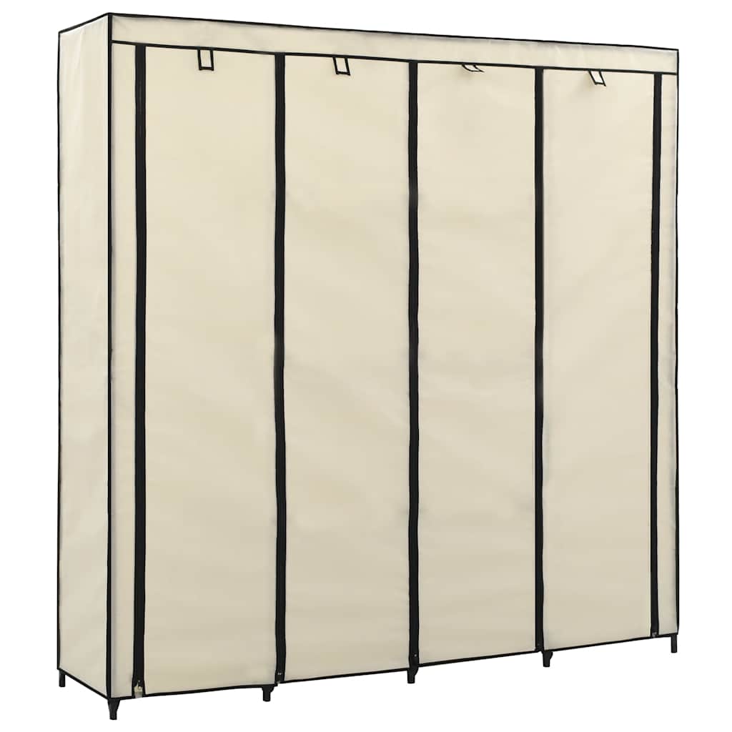 klædeskab med 4 rum 175x45x170 cm cremefarvet