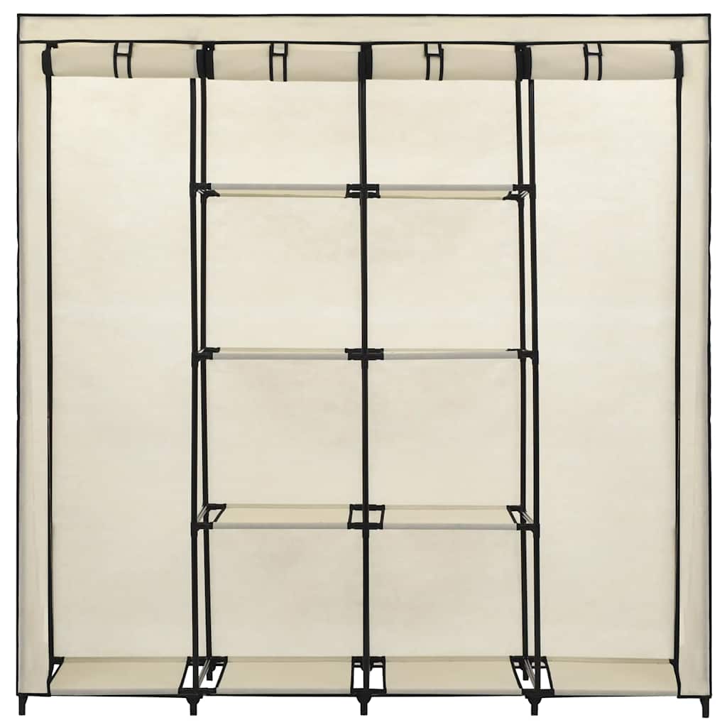 klædeskab med 4 rum 175x45x170 cm cremefarvet