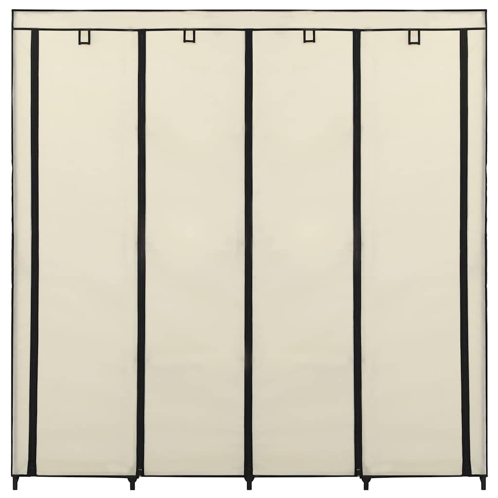 klædeskab med 4 rum 175x45x170 cm cremefarvet