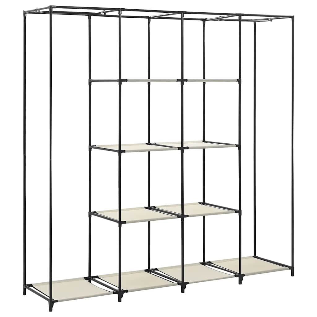 klædeskab med 4 rum 175x45x170 cm cremefarvet