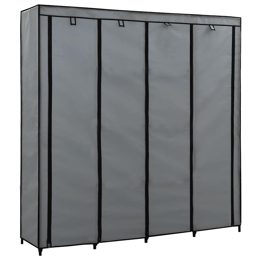 klædeskab med 4 rum 175 x 45 x 170 cm grå