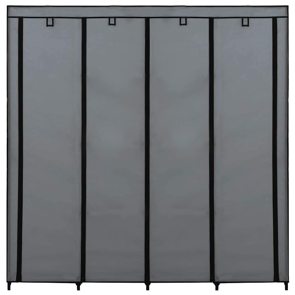 klædeskab med 4 rum 175 x 45 x 170 cm grå