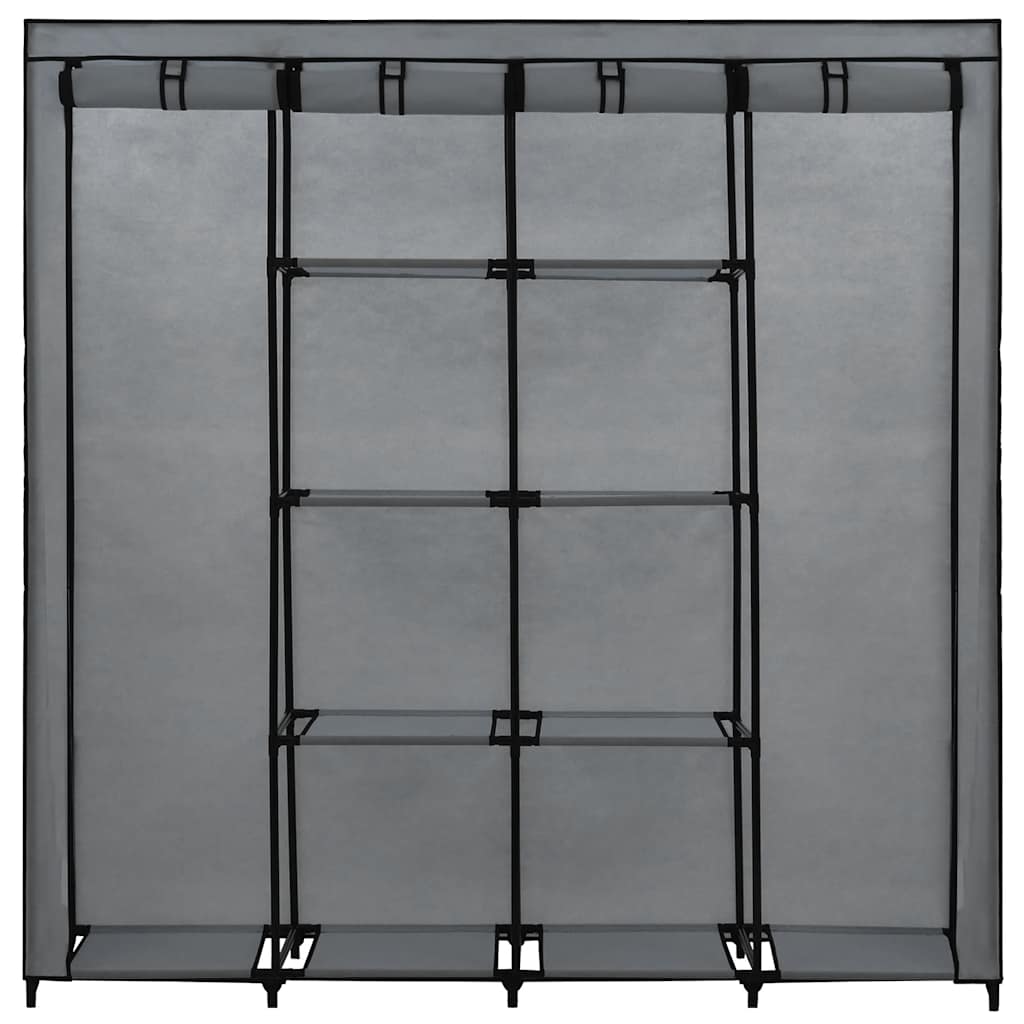 klædeskab med 4 rum 175 x 45 x 170 cm grå