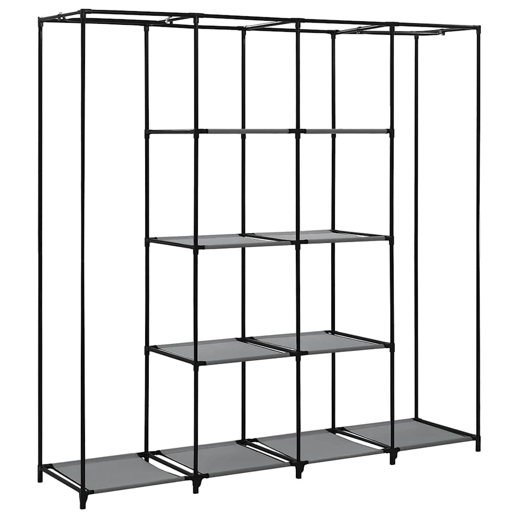 klædeskab med 4 rum 175 x 45 x 170 cm grå