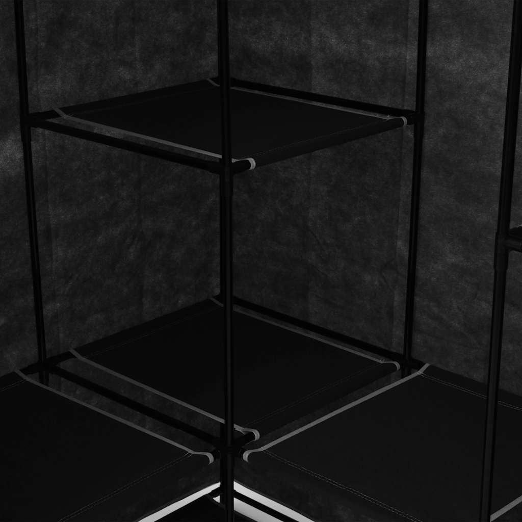 hjørneklædeskab 130 x 87 x 169 cm sort