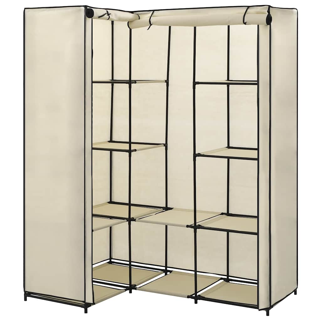 hjørneklædeskab 130x87x169 cm cremefarvet