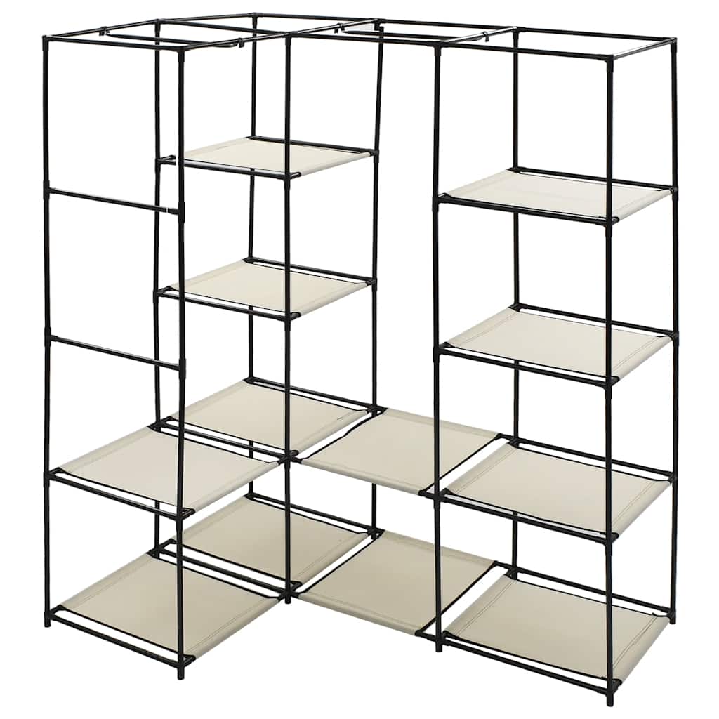 hjørneklædeskab 130x87x169 cm cremefarvet