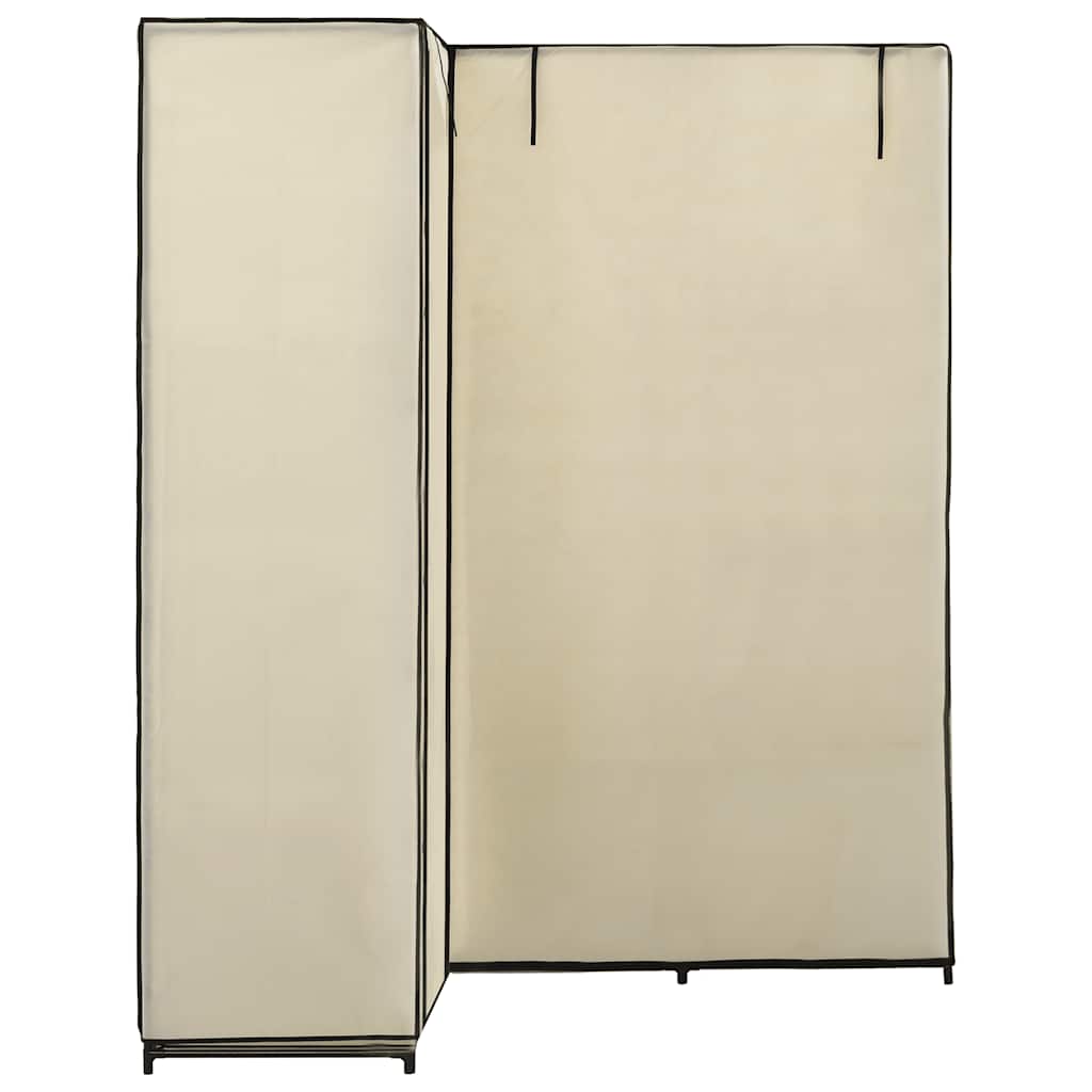 hjørneklædeskab 130x87x169 cm cremefarvet