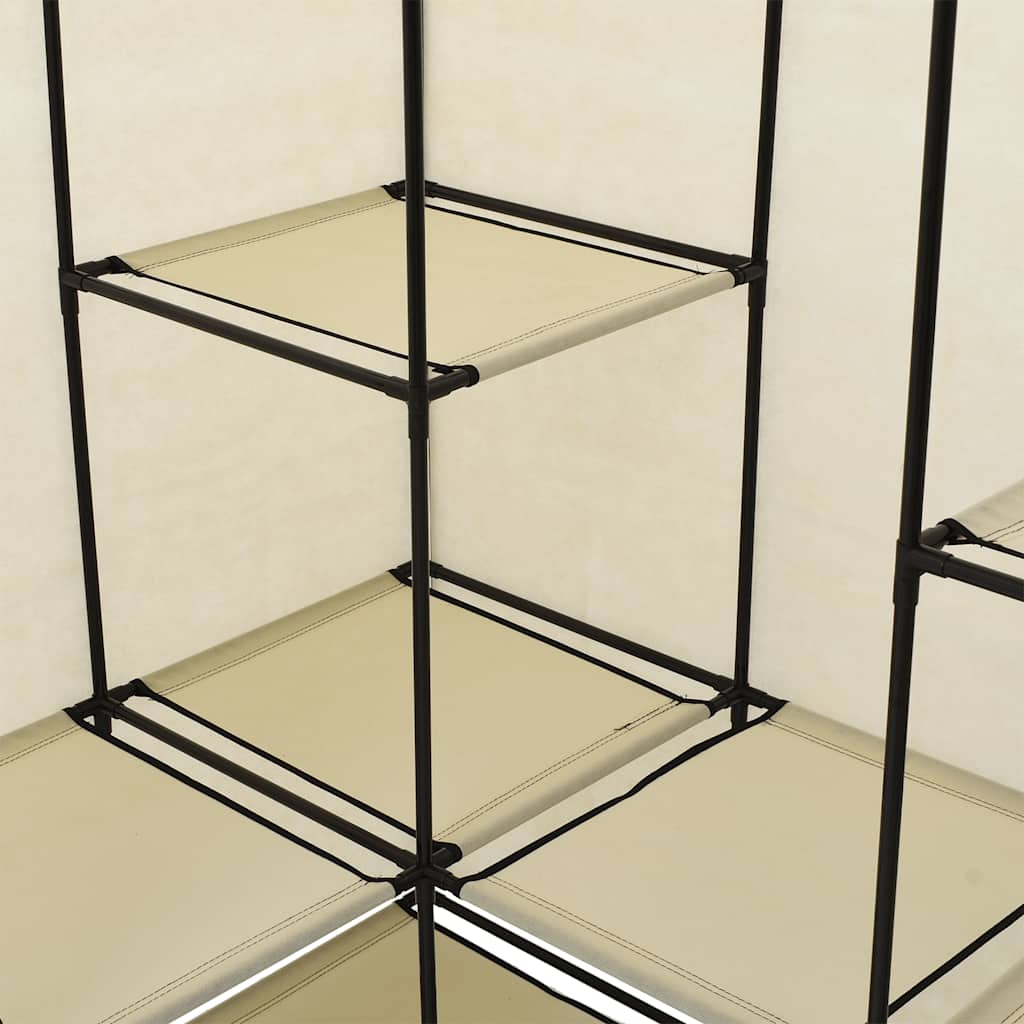 hjørneklædeskab 130x87x169 cm cremefarvet