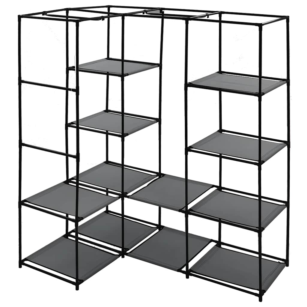 hjørneklædeskab 130 x 87 x 169 cm grå