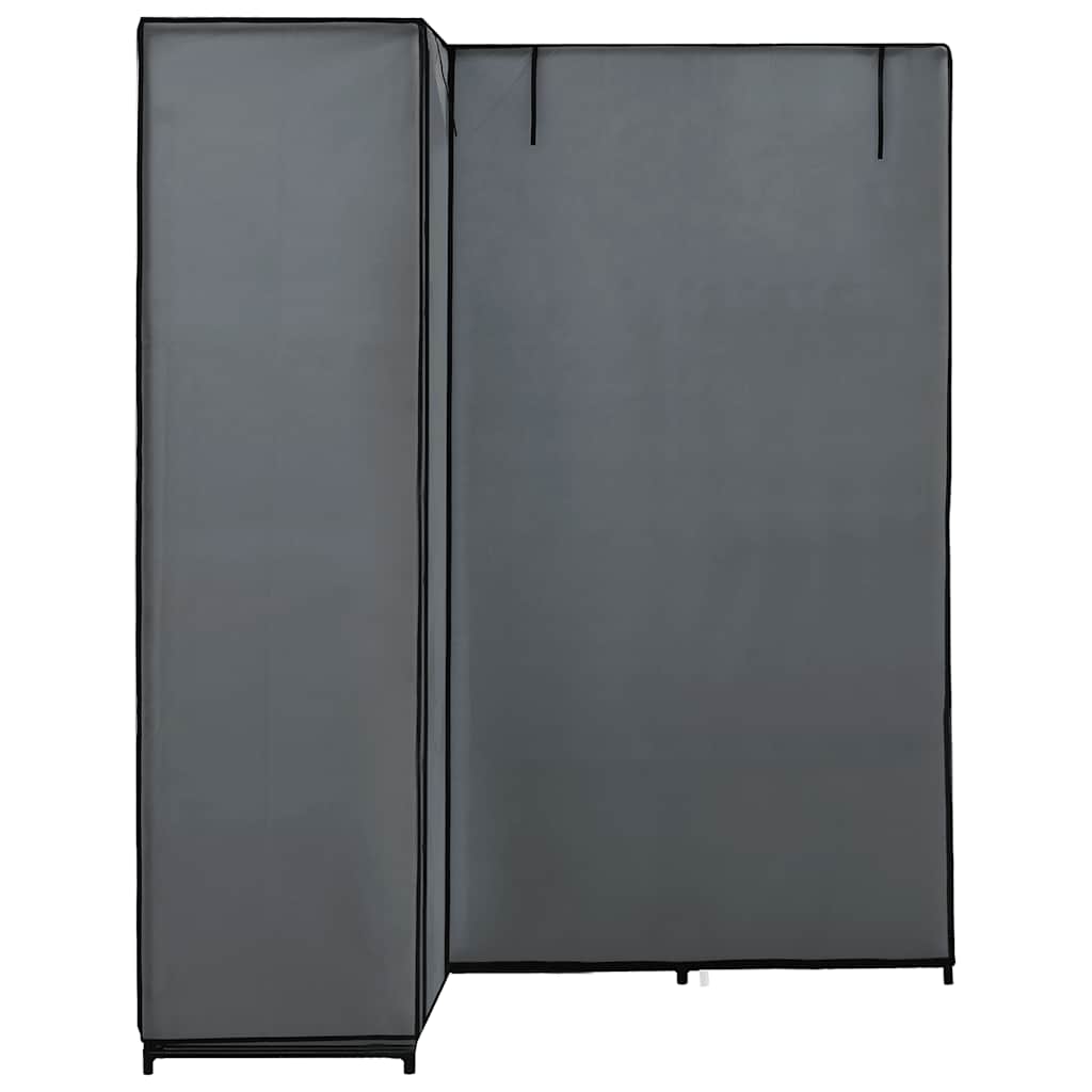 hjørneklædeskab 130 x 87 x 169 cm grå