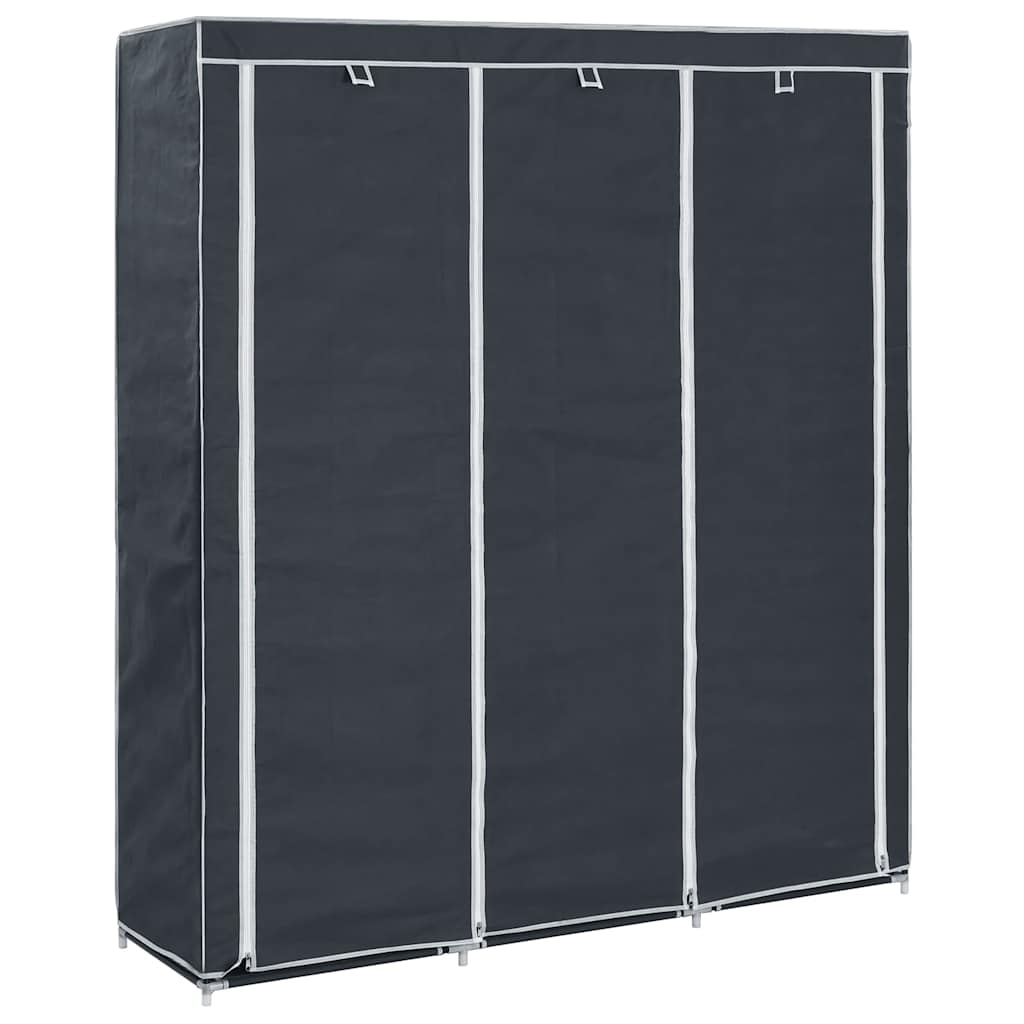 klædeskab med rum og tøjstænger 150 x 45 x 175 cm stof sort