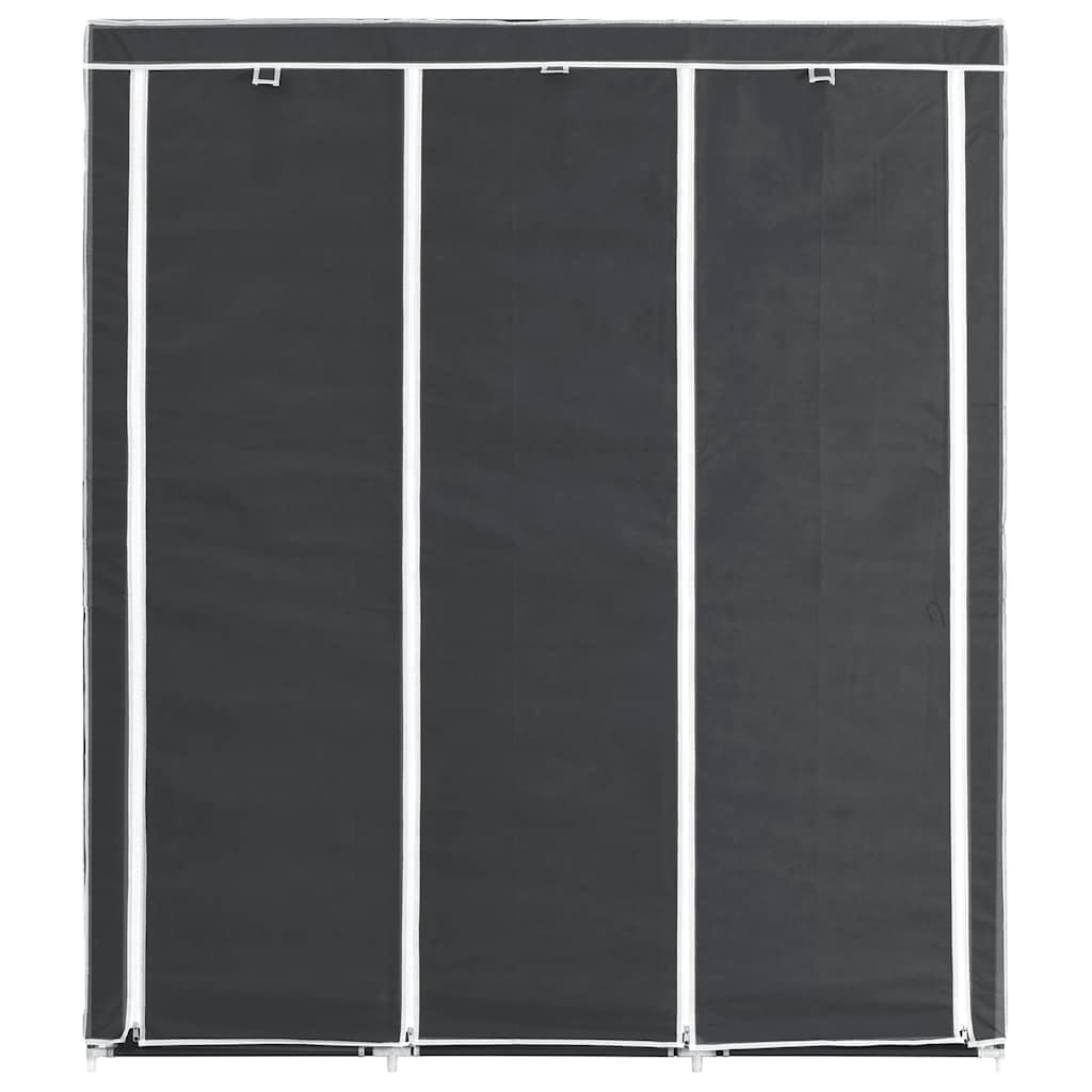 klædeskab med rum og tøjstænger 150 x 45 x 175 cm stof sort