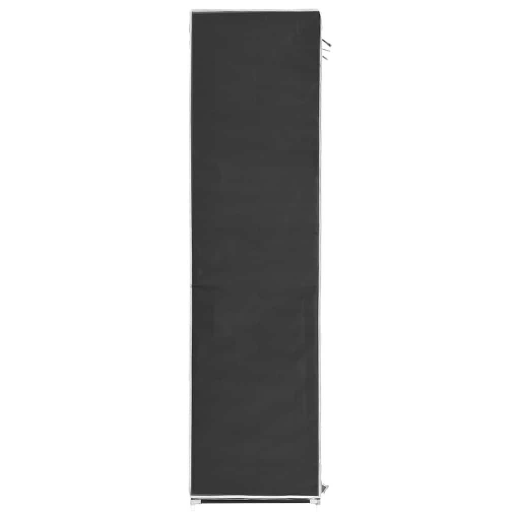 klædeskab med rum og tøjstænger 150 x 45 x 175 cm stof sort