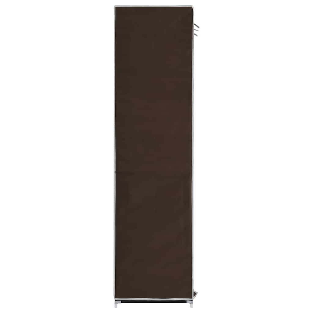 klædeskab med rum og tøjstang 150 x 45 x 175 cm stof brun