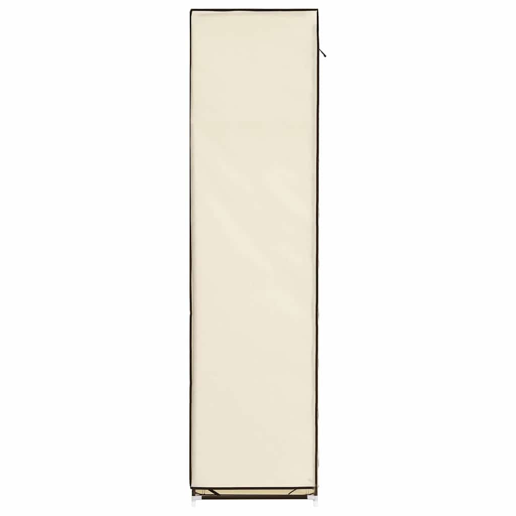 klædeskab med rum og tøjstænger 150 x 45 x 175 cm stof creme
