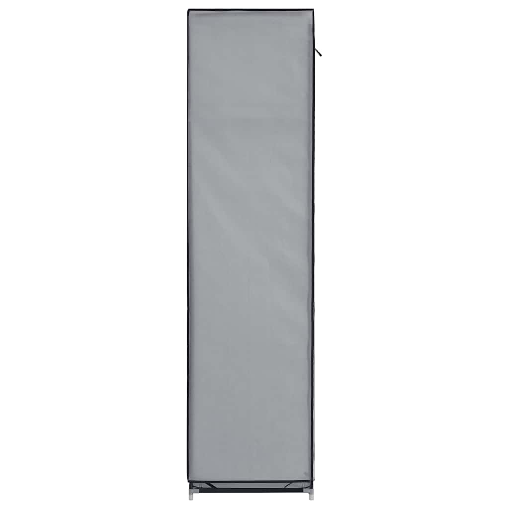 klædeskab med rum og tøjstænger 150 x 45 x 175 cm stof grå