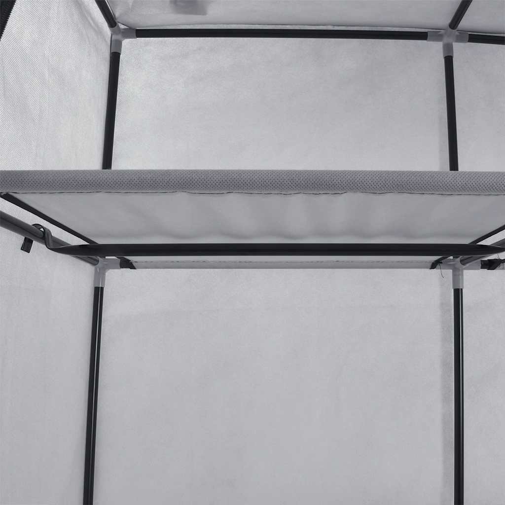klædeskab med rum og tøjstænger 150 x 45 x 175 cm stof grå