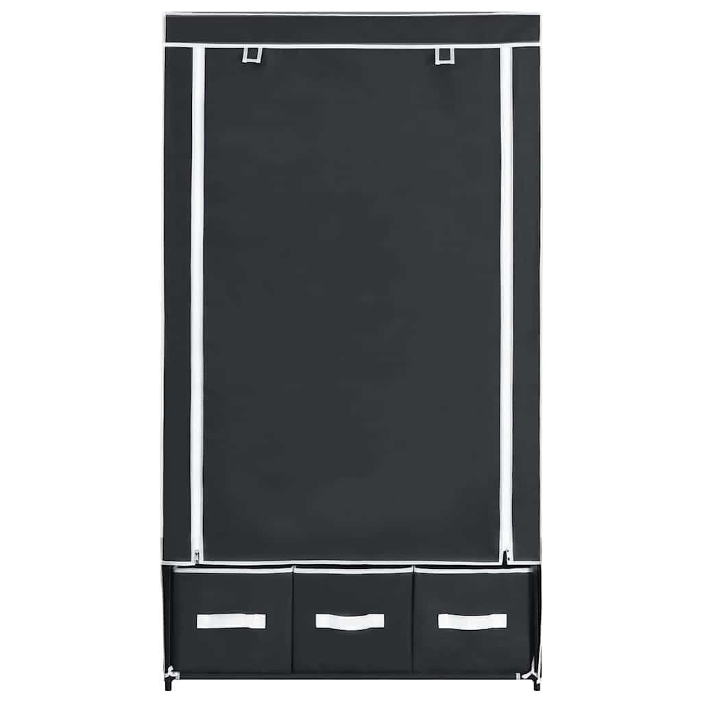 klædeskab 87 x 49 x 159 cm stof sort