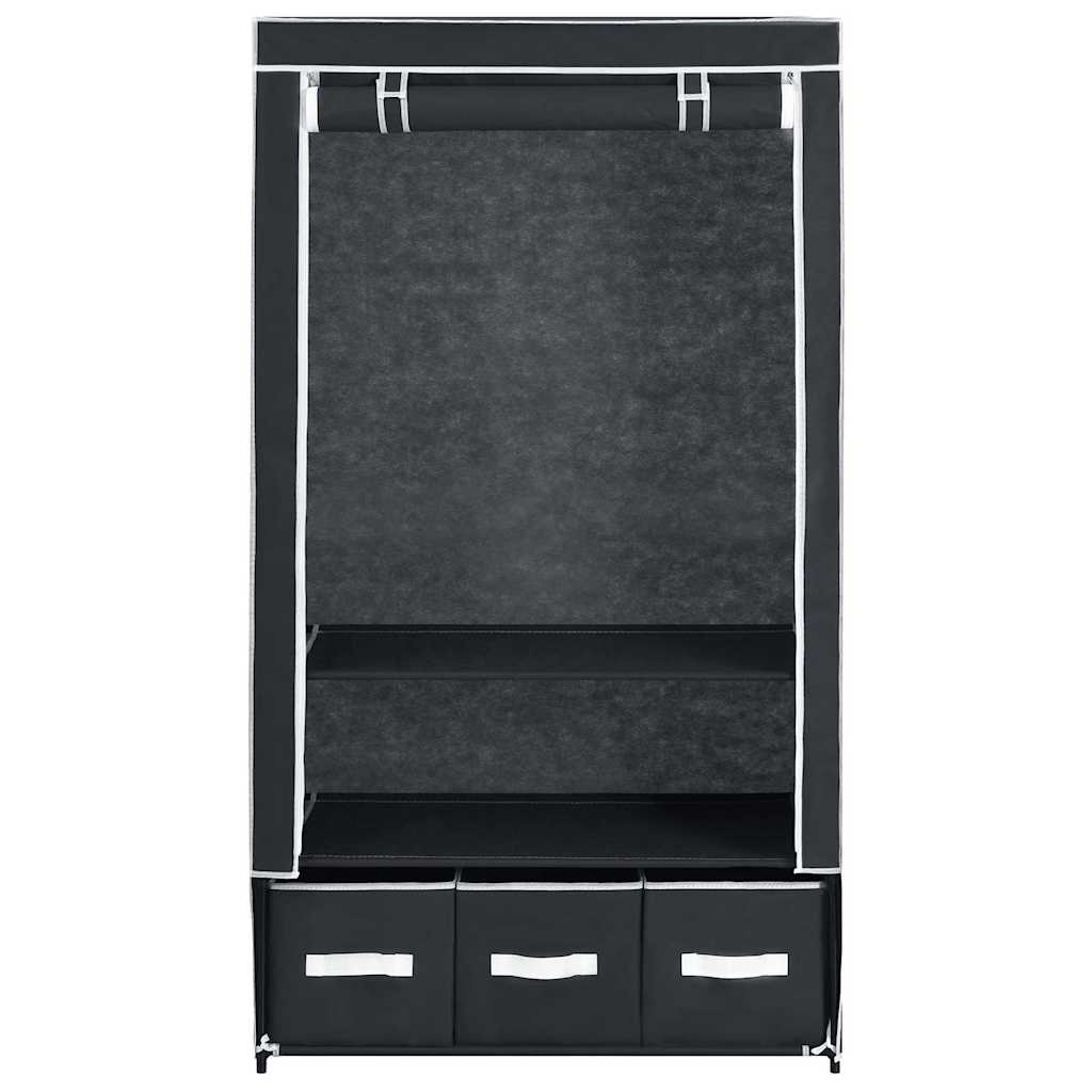 klædeskab 87 x 49 x 159 cm stof sort