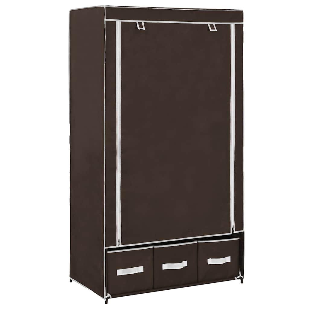 klædeskab 87 x 49 x 159 cm stof brun