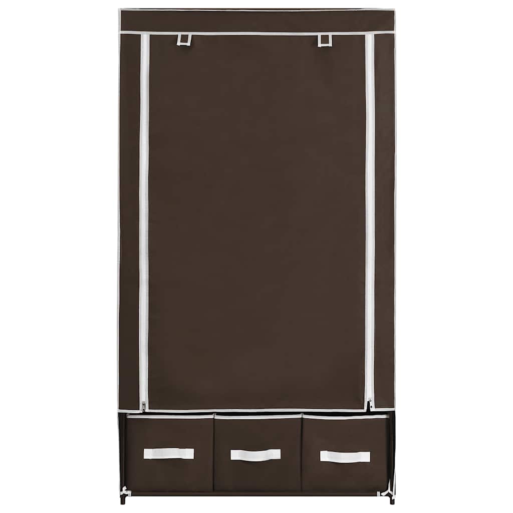 klædeskab 87 x 49 x 159 cm stof brun