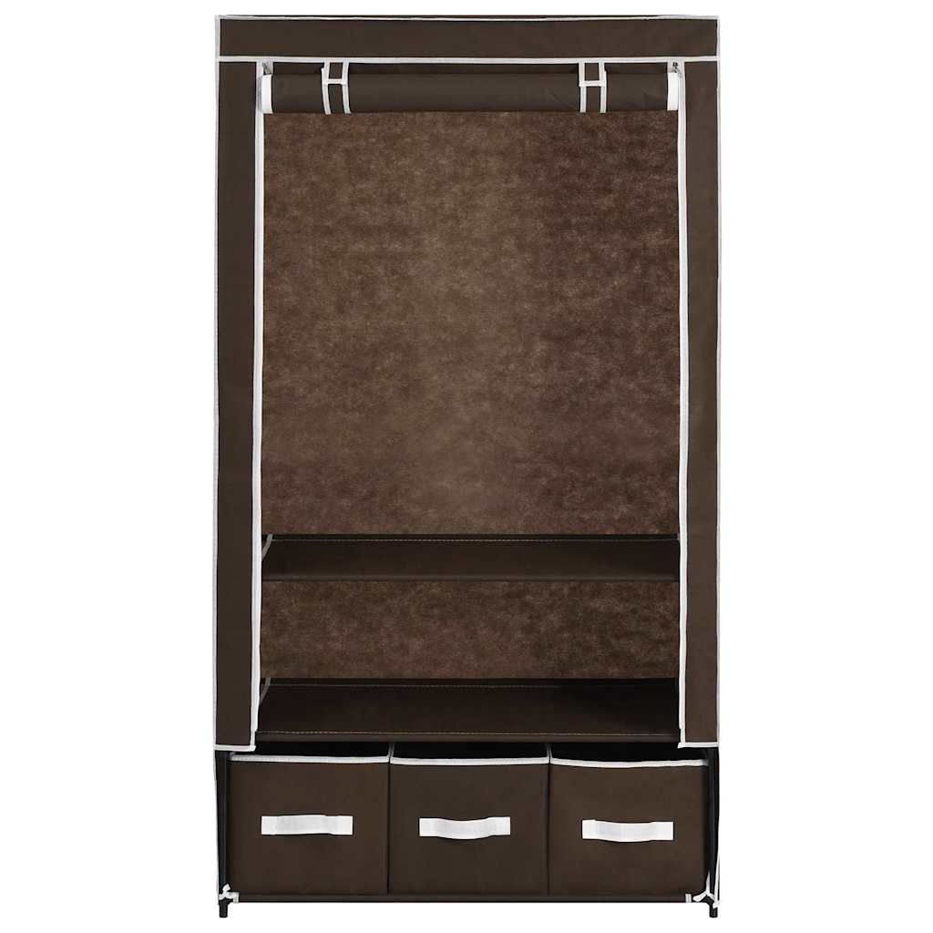 klædeskab 87 x 49 x 159 cm stof brun