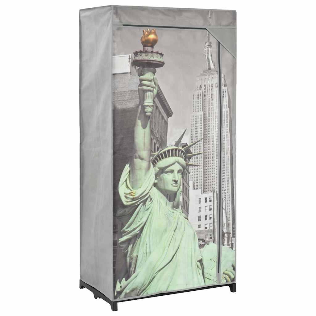 klædeskab 75 x 45 x 160 cm stof New York-mønster