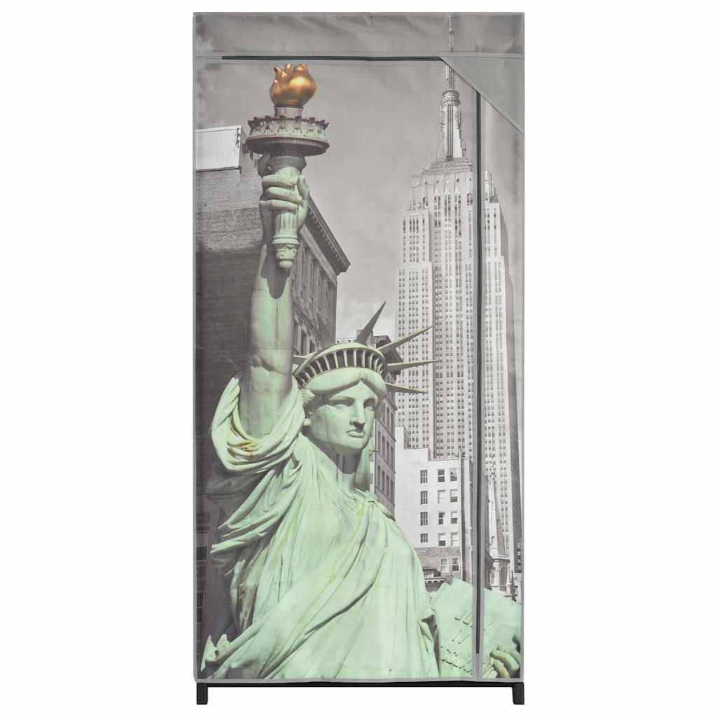 klædeskab 75 x 45 x 160 cm stof New York-mønster