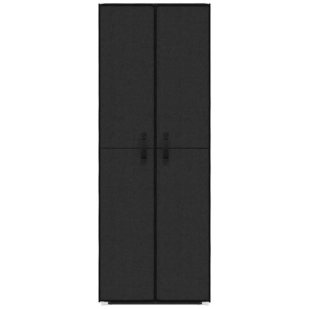 skoskab 60 x 30 x 166 cm stof sort