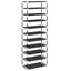 skoskab 60 x 30 x 166 cm stof sort