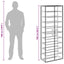 skoskab 60 x 30 x 166 cm stof sort