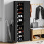 skoskab 60 x 30 x 166 cm stof sort
