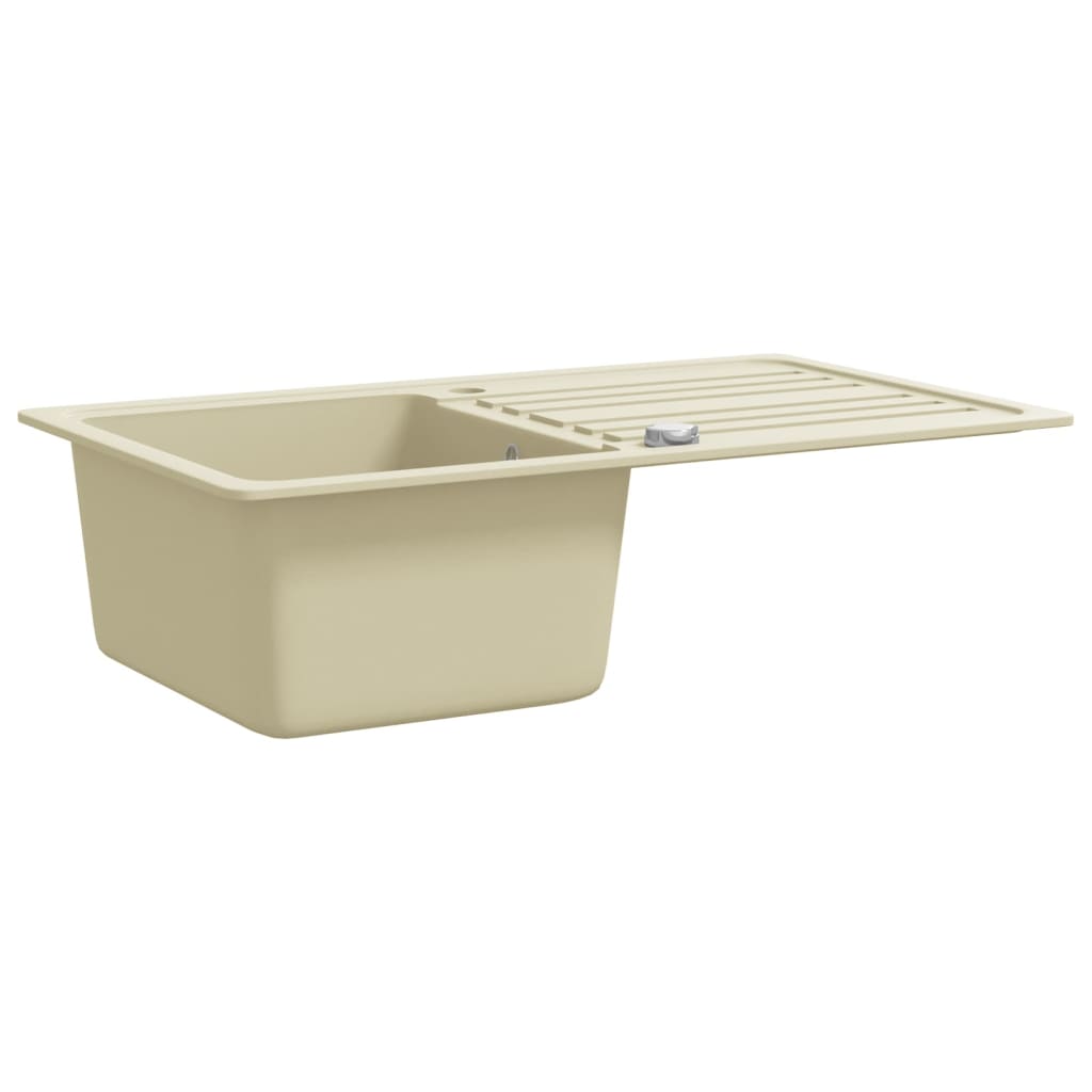 køkkenvask granit enkelt vask beige