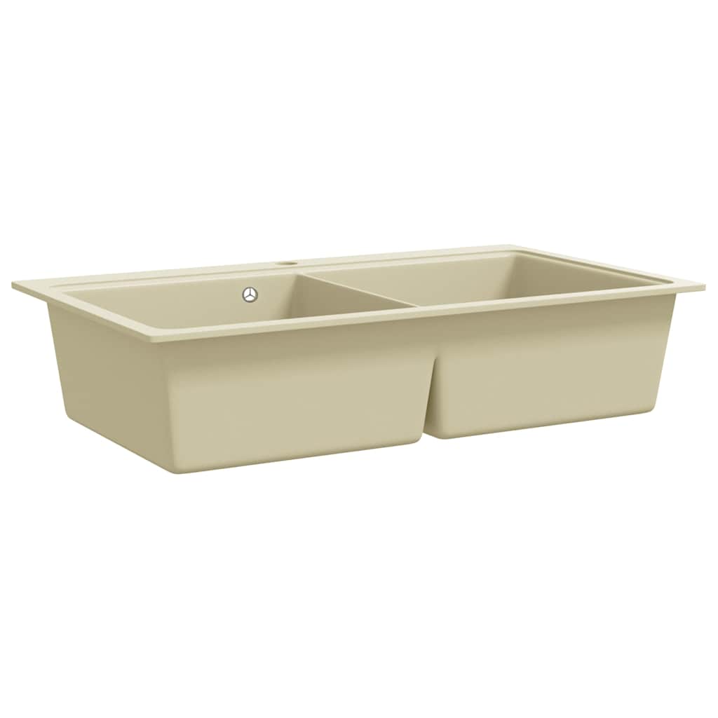 køkkenvask granit dobbelt vask beige
