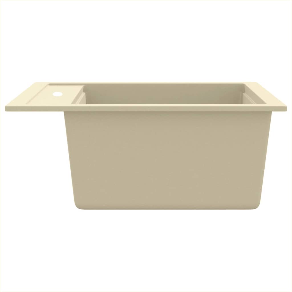 køkkenvask granit enkelt vask beige