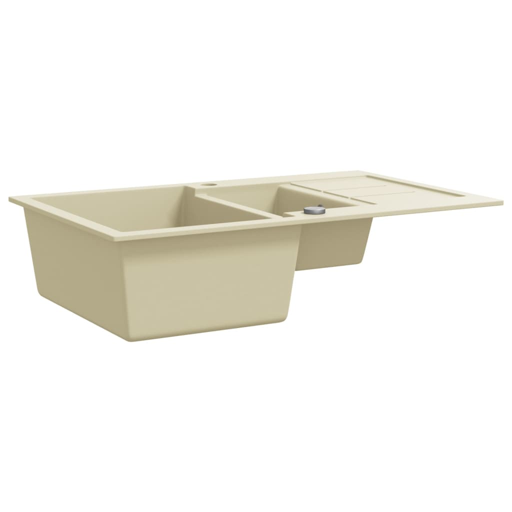 køkkenvask granit dobbelt vask beige