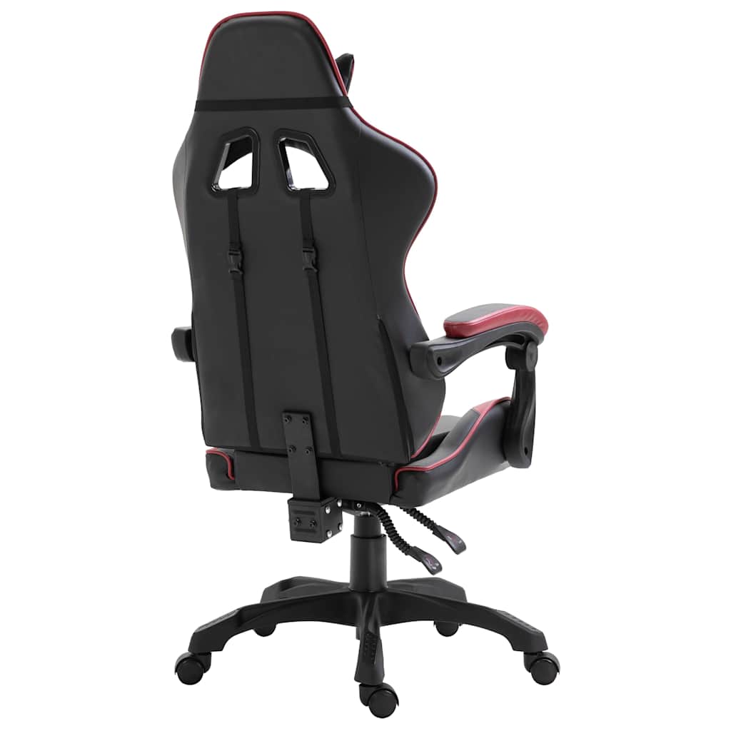 gamingstol kunstlæder vinrød
