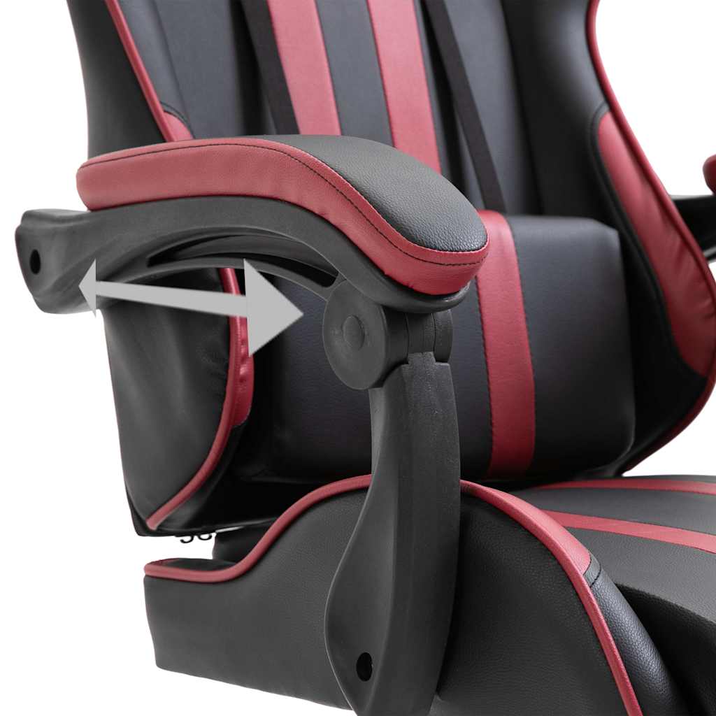 gamingstol kunstlæder vinrød