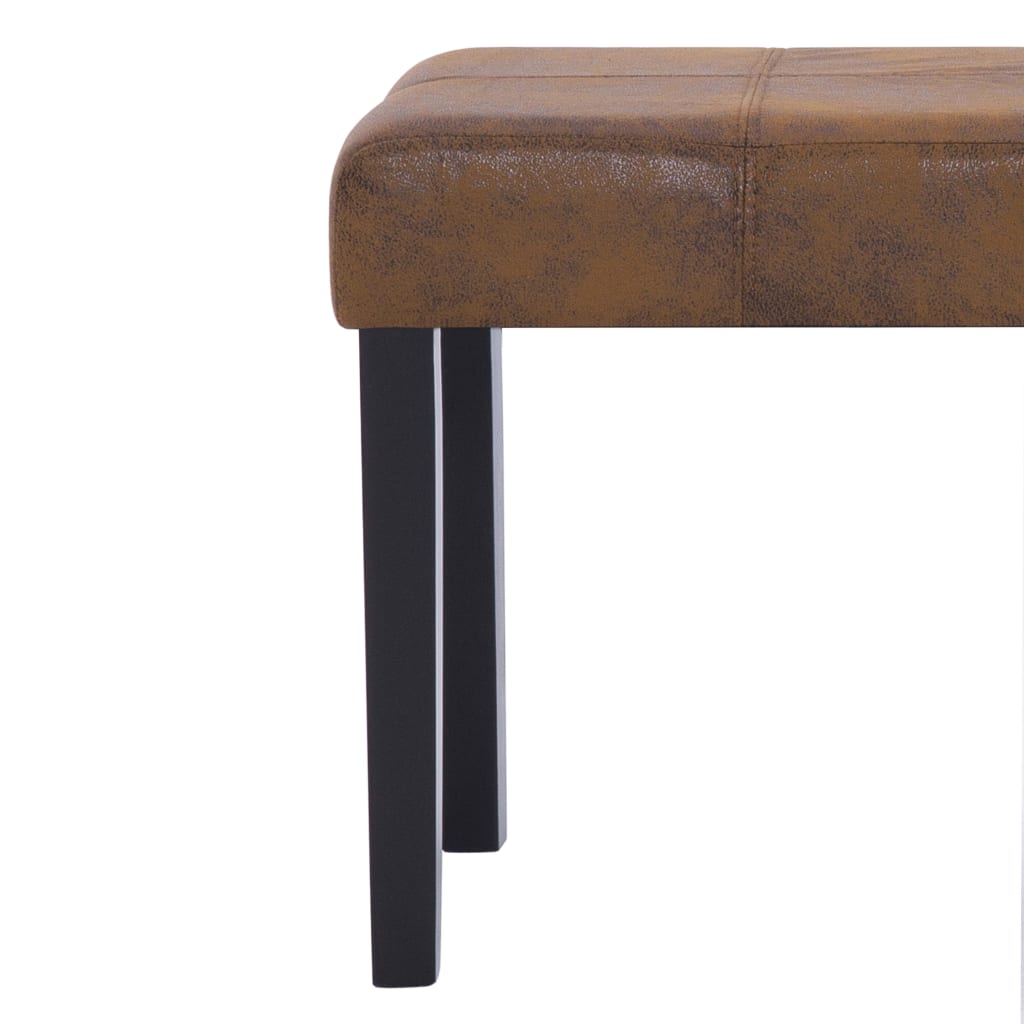 bænk i imiteret ruskind 106 cm brun