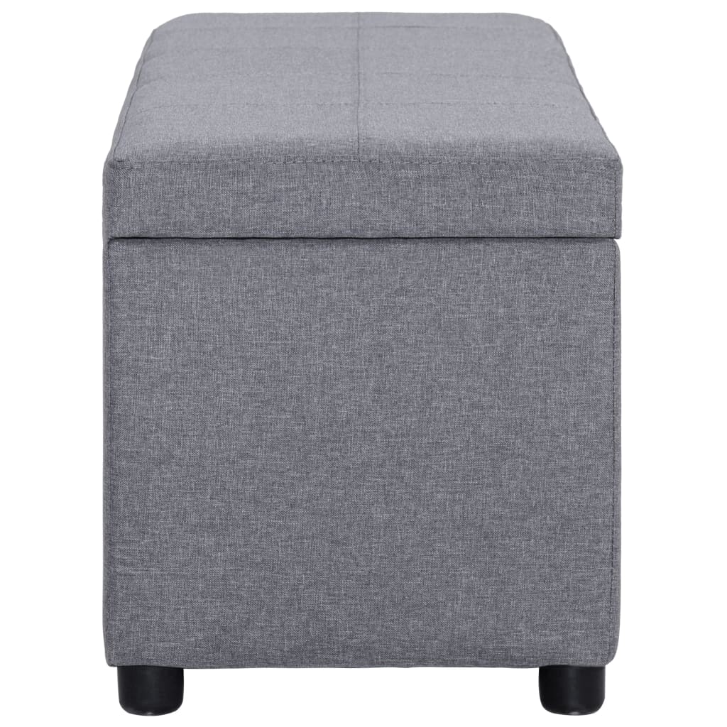 bænk med opbevaringsrum 116 cm polyester lysegrå