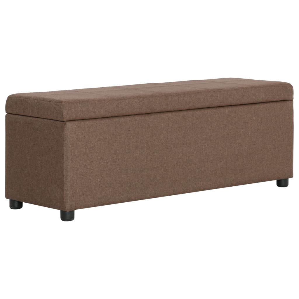 bænk med opbevaringsrum 116 cm polyester brun