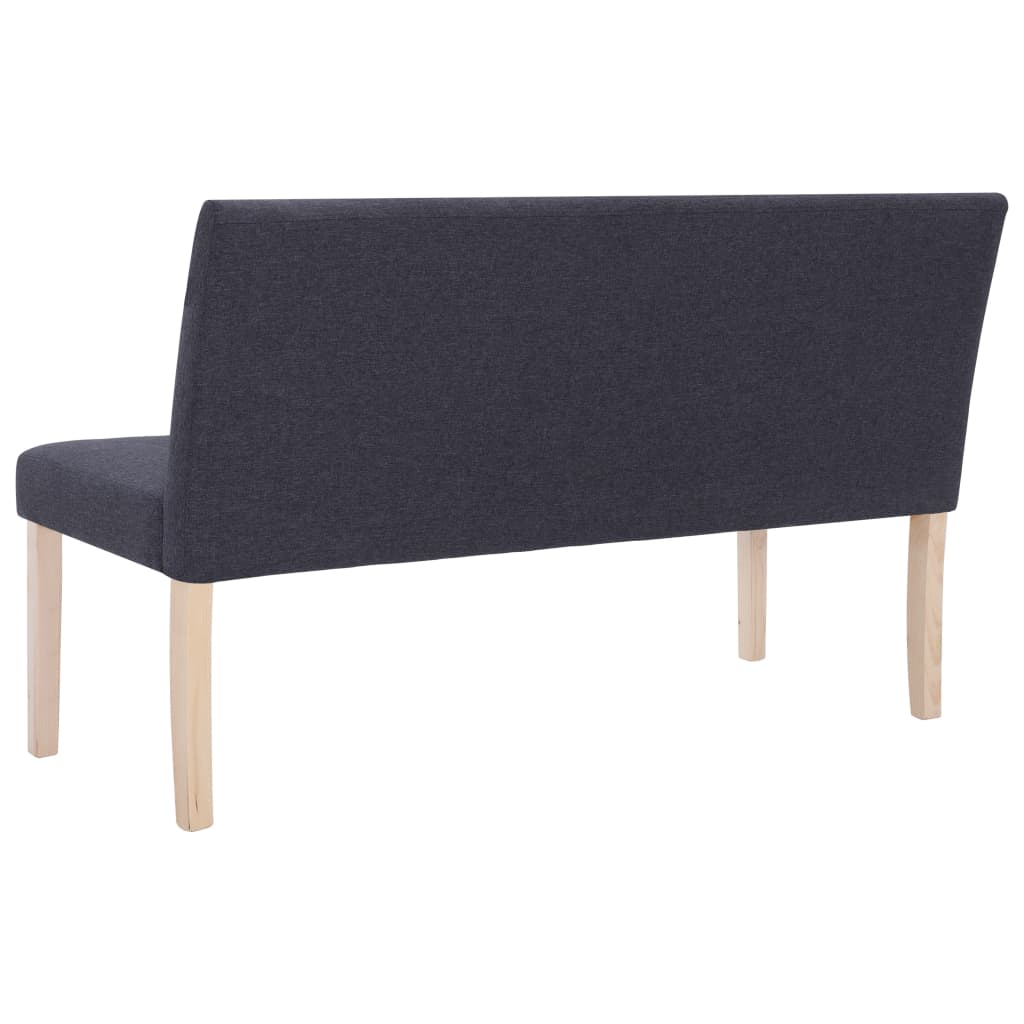 bænk 139,5 cm polyester mørkegrå