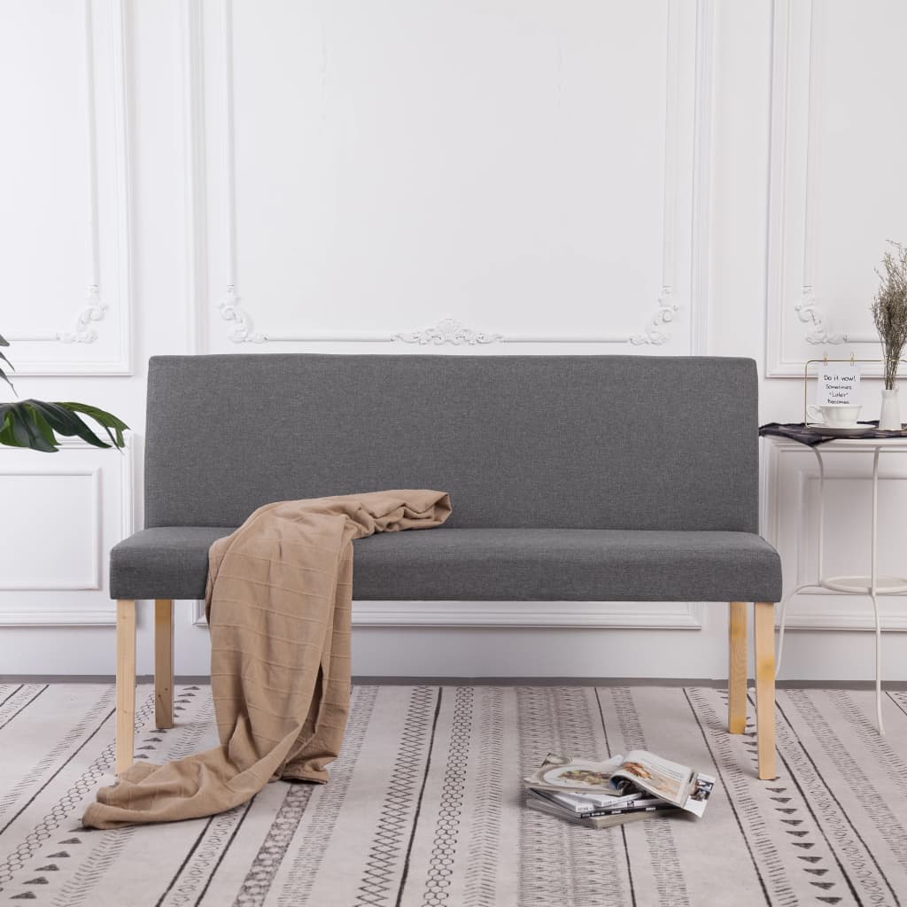 bænk 139,5 cm polyester lysegrå
