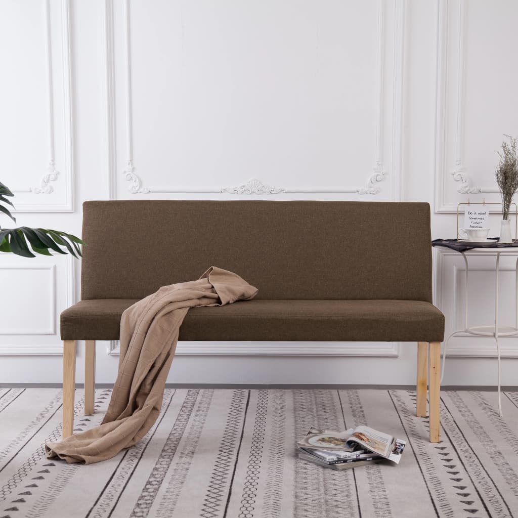 bænk 139,5 cm polyester brun