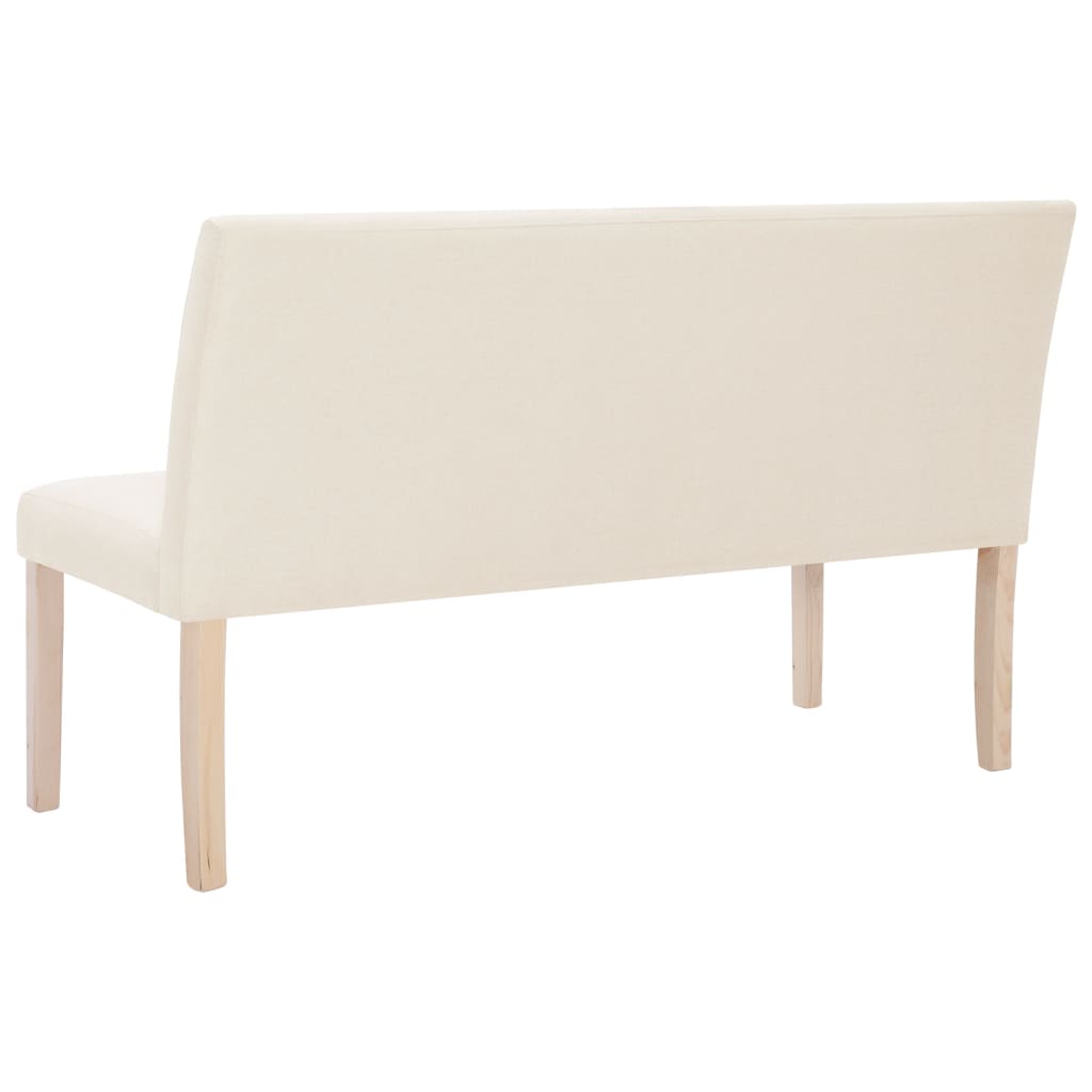 bænk 139,5 cm polyester cremefarvet